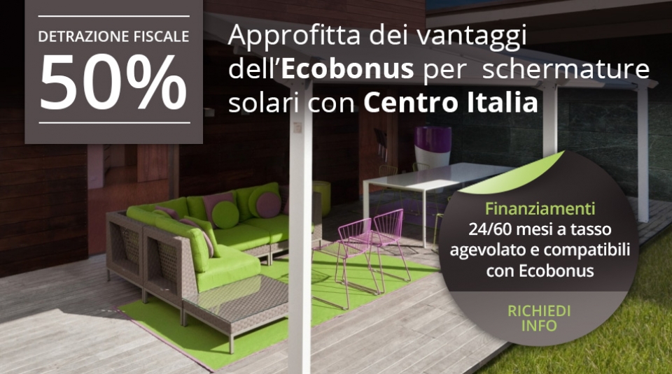 Pergotenda® Corradi: scopri il bonus e il finanziamento a tasso zero