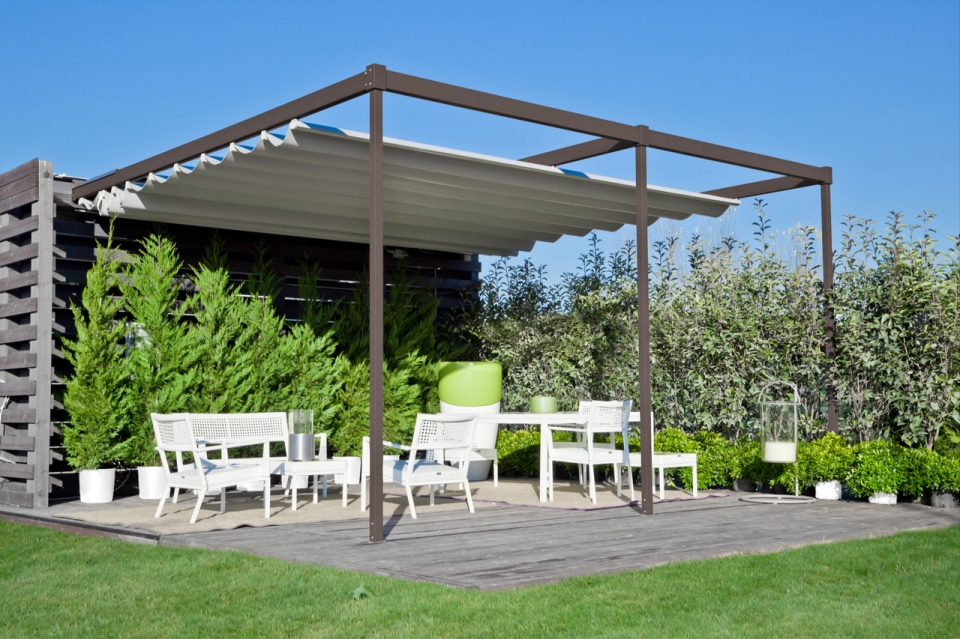 pergolato in tessuto chiusura